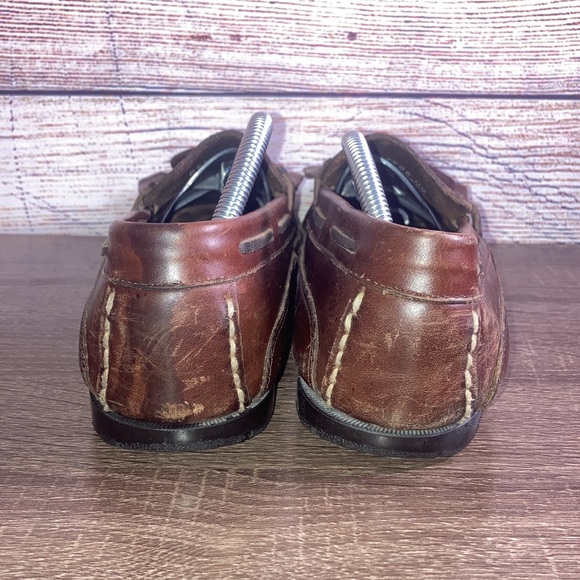 Vintage Mens SaddleBred Hector Brown Leather Loafers Size 11 - Picture 5 of 9
